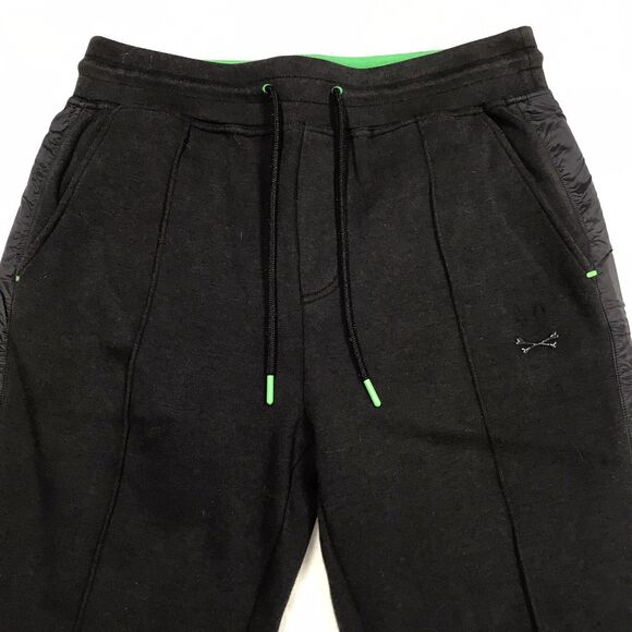 PSYCHO BUNNY Rory City Jogger Softshell Sweatpant Men Med (5) Black Neon Green - Picture 3 of 16